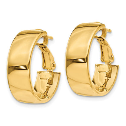 10K Gelbgold Poliert 6.75mm Omega Rückseite Creolen