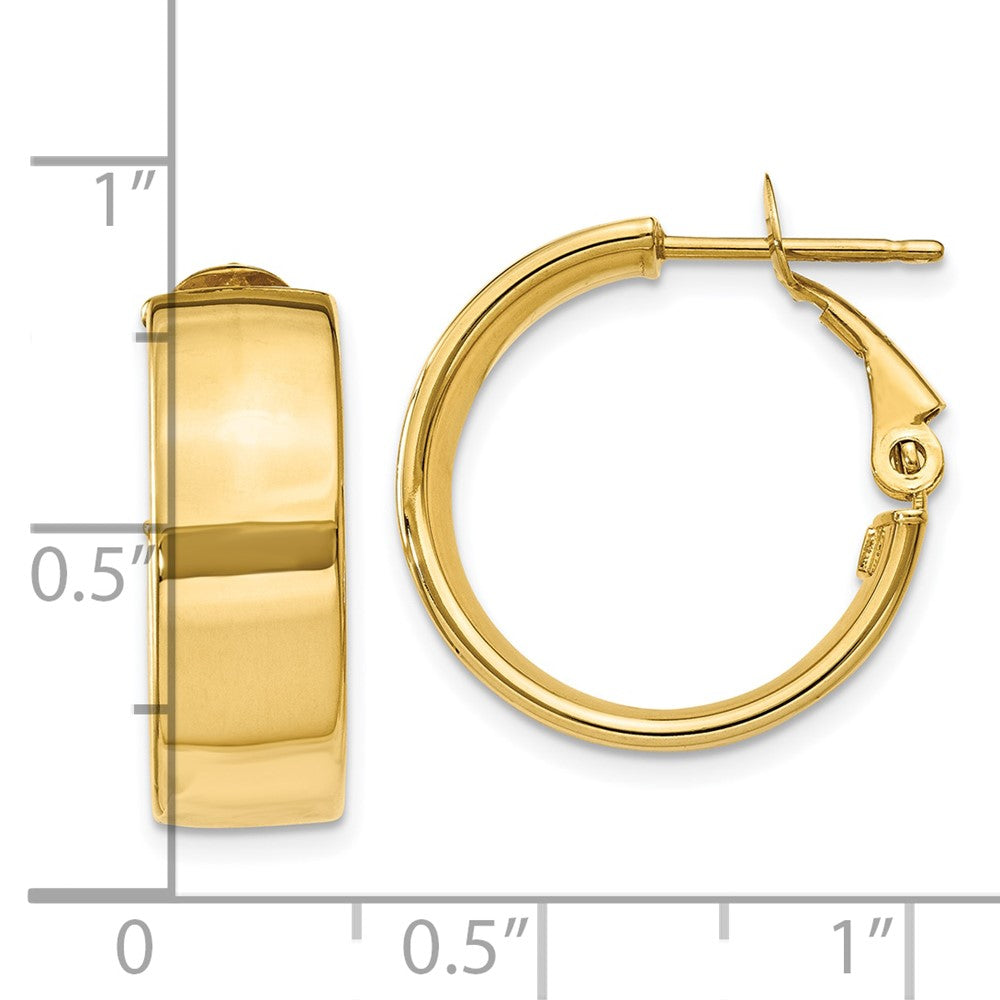 10K Gelbgold Poliert 6.75mm Omega Rückseite Creolen