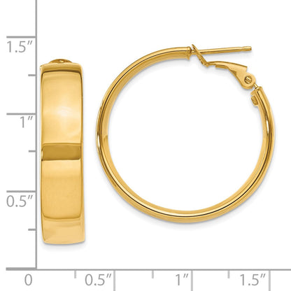 10K Gelbgold 6.75mm Groß Omega Rückseite Creolen