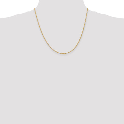 10K Gelbgold 1.85mm Diamantiert Vierfach Kordel Halskette