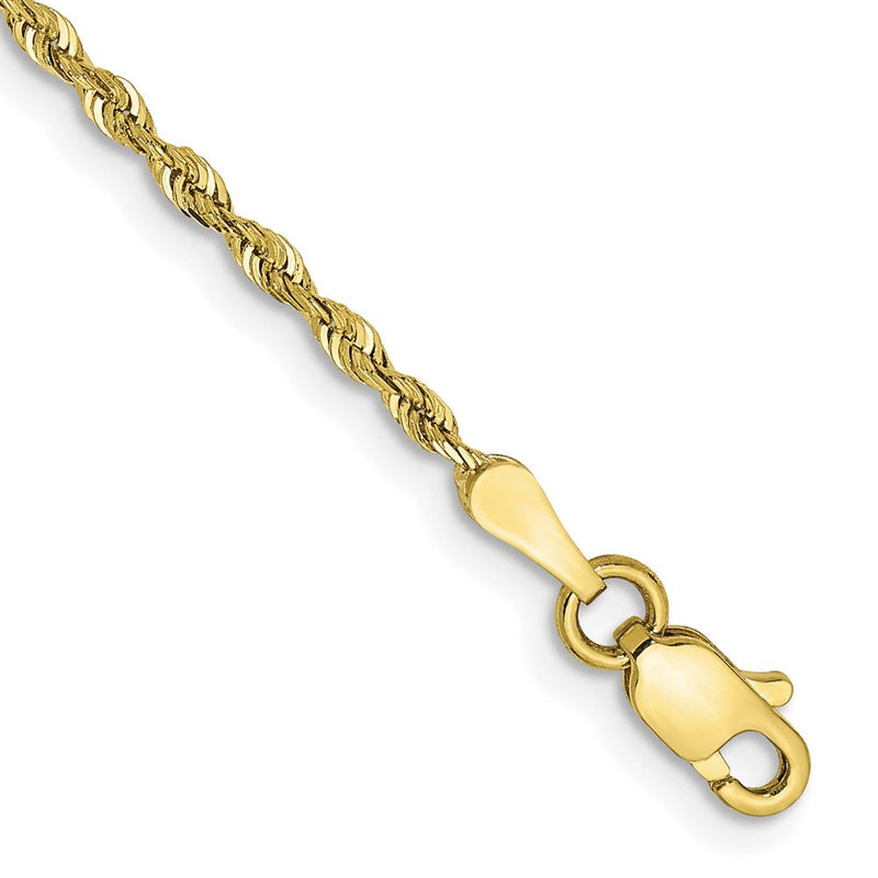 10K Gelbgold 1.85mm Diamantiert Vierfach Kordel Gliederarmband