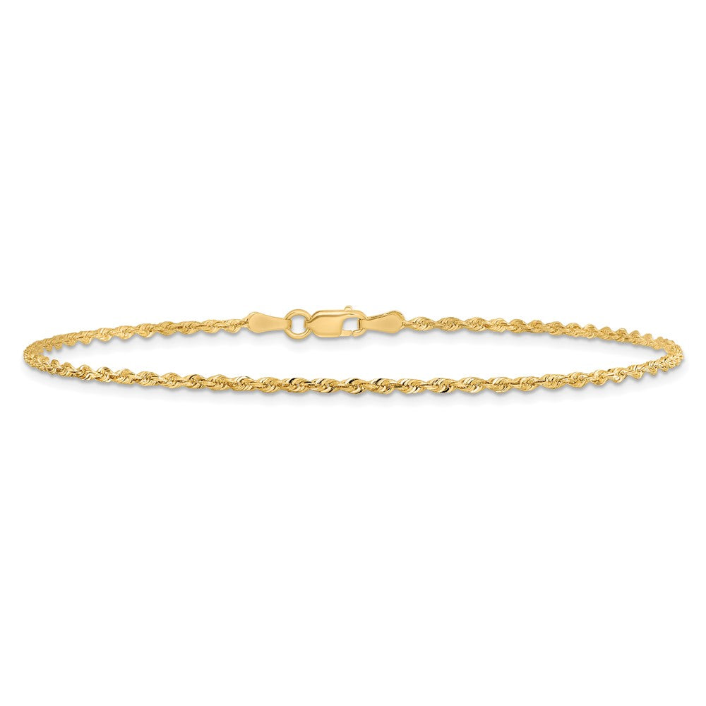 10K Gelbgold 1.85mm Diamantiert Vierfach Kordel Kette Fußkettchen
