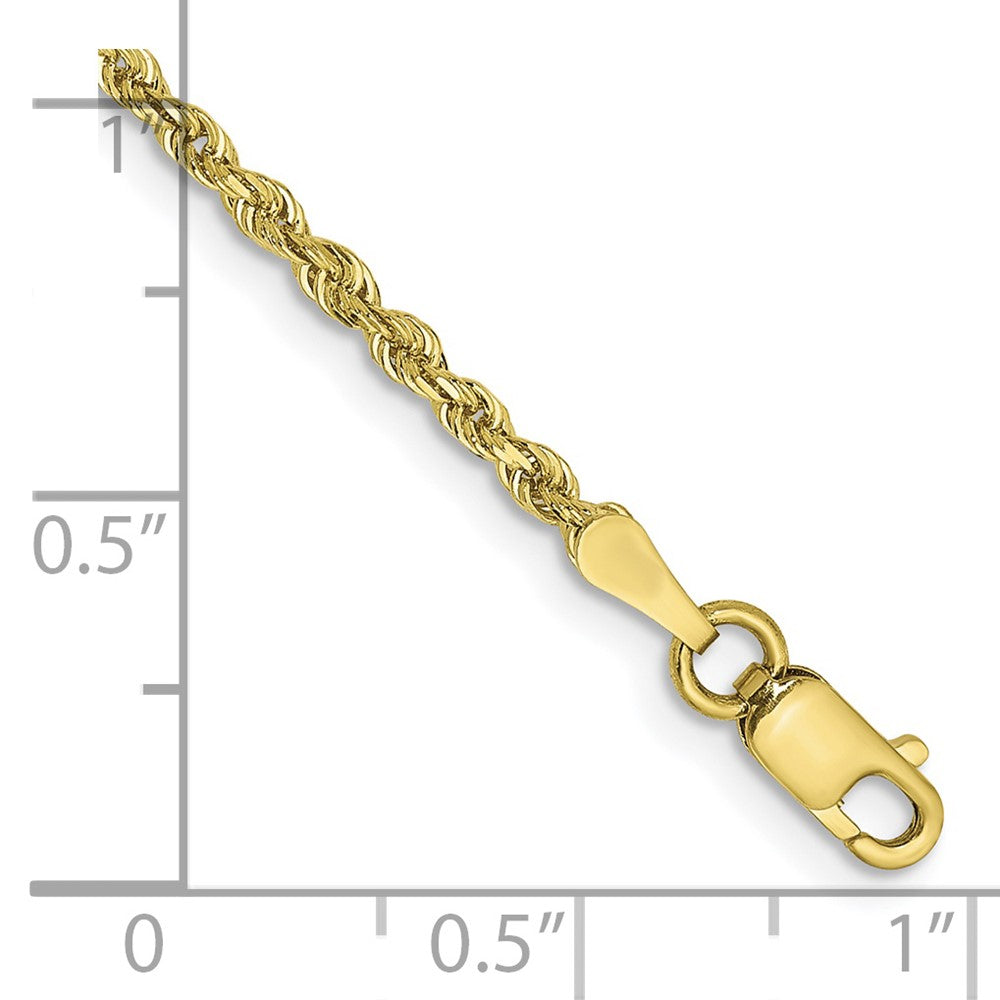 10K Gelbgold 2mm Diamantiert Vierfach Kordel Gliederarmband