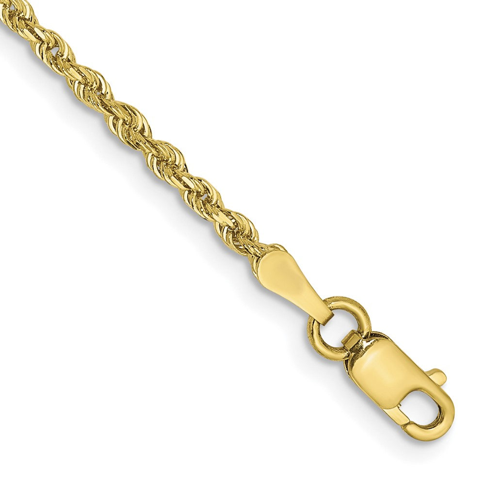 10K Gelbgold 2mm Diamantiert Vierfach Kordel Gliederarmband