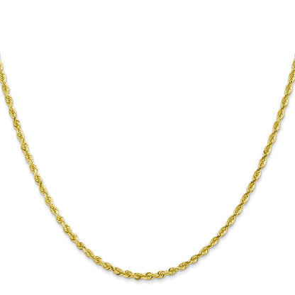 10K Gelbgold 2.25mm Diamantiert Vierfach Kordel Halskette
