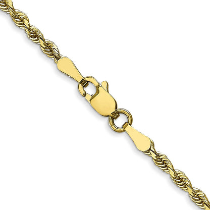 10K Gelbgold 2.25mm Diamantiert Vierfach Kordel Halskette