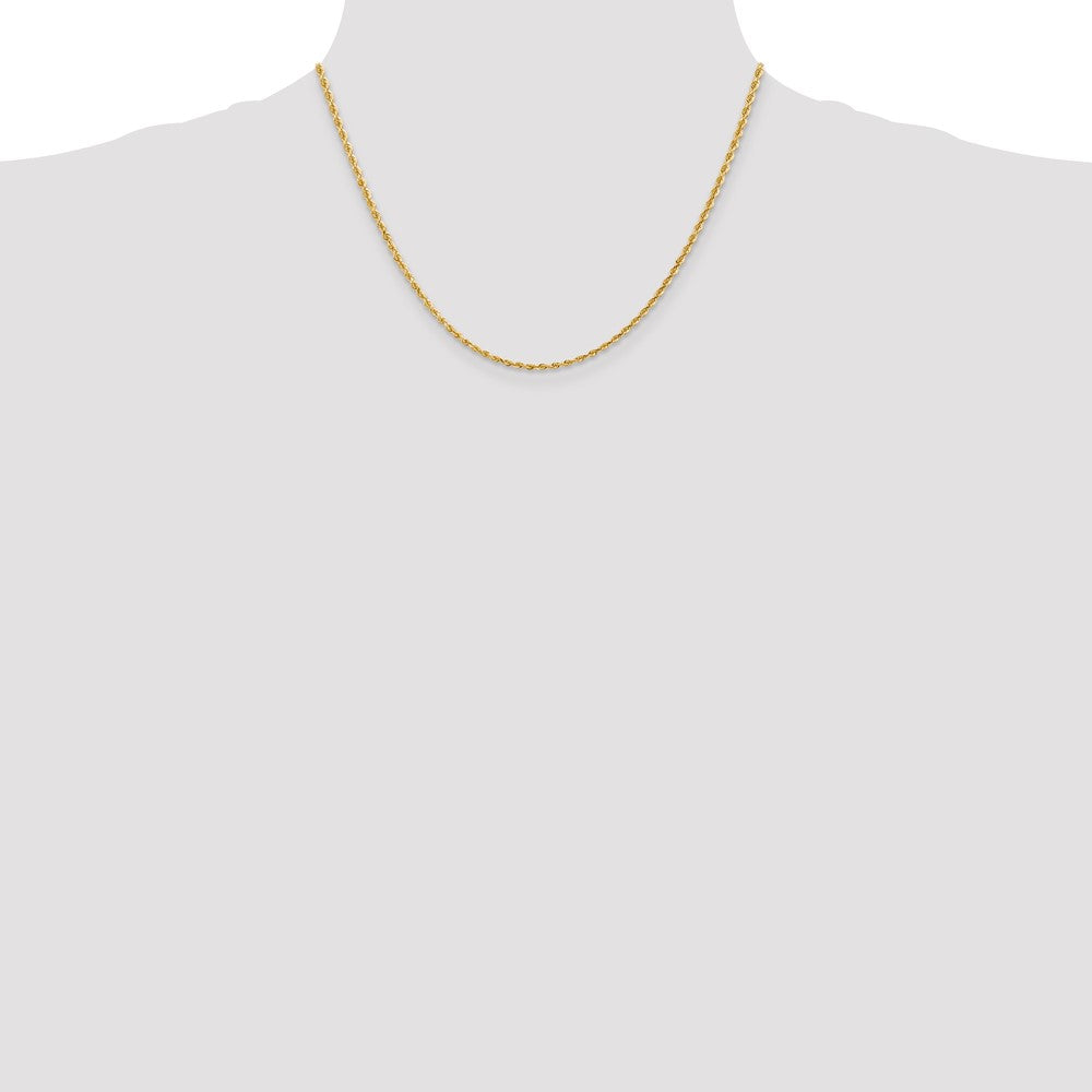 10K Gelbgold 2.25mm Diamantiert Vierfach Kordel Halskette