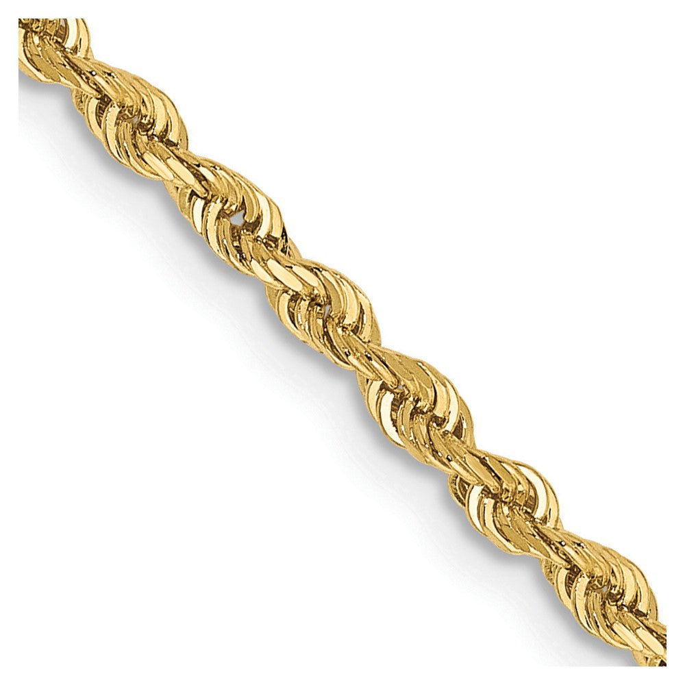 10K Gelbgold 2.25mm Diamantiert Vierfach Kordel Halskette