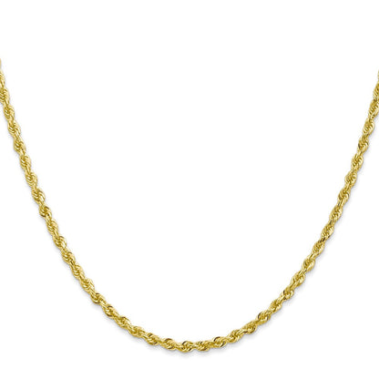 10K Gelbgold 2.75mm Diamantiert Vierfach Kordel Halskette