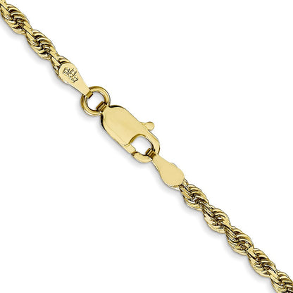 10K Gelbgold 2.75mm Diamantiert Vierfach Kordel Halskette