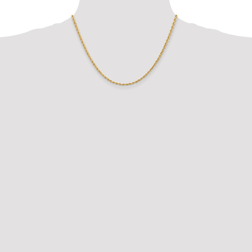10K Gelbgold 2.75mm Diamantiert Vierfach Kordel Halskette