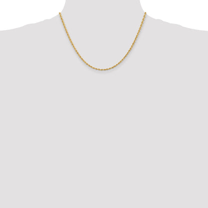 10K Gelbgold 2.75mm Diamantiert Vierfach Kordel Halskette