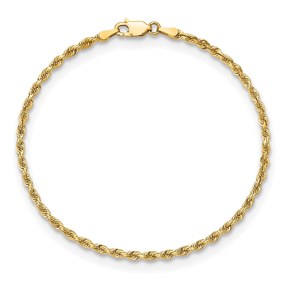 10K Gelbgold 2.75mm Diamantiert Vierfach Kordel Gliederarmband