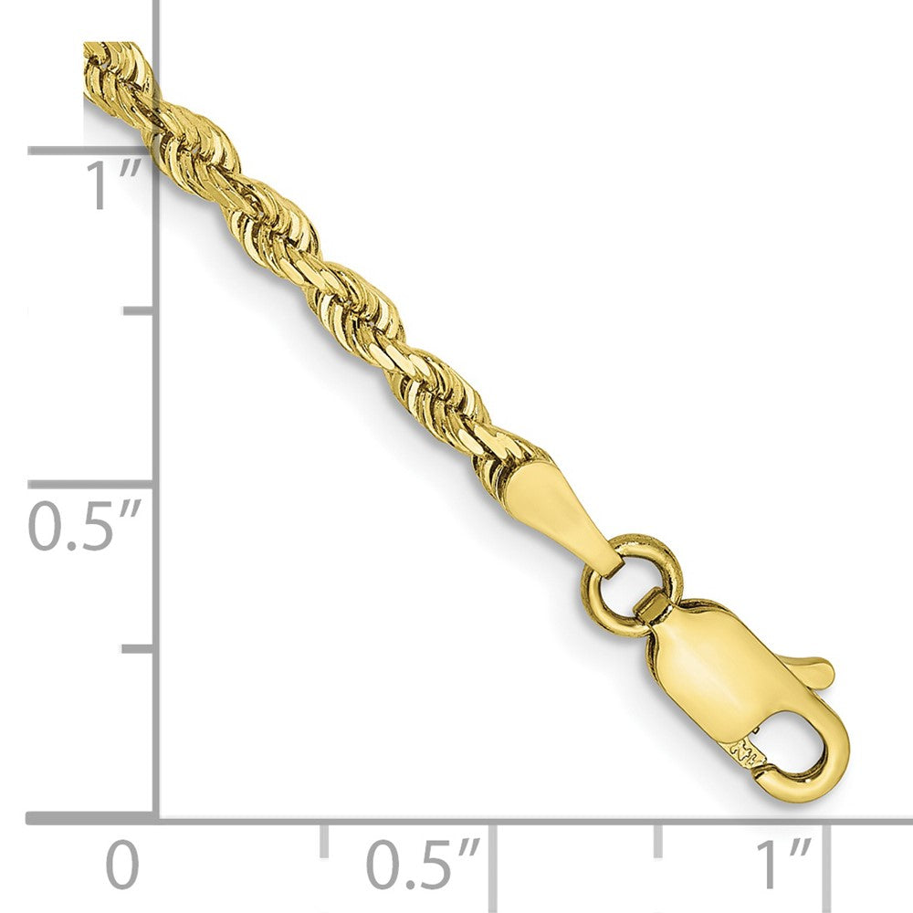 10K Gelbgold 2.75mm Diamantiert Vierfach Kordel Gliederarmband