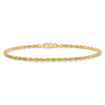 10K Gelbgold 2.75mm Diamantiert Vierfach Kordel Kette Fußkettchen