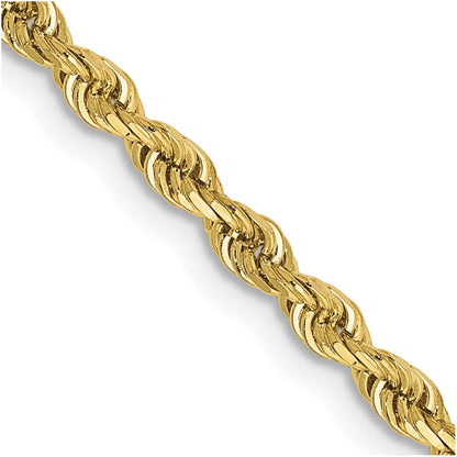 10K Gelbgold 2.75mm Diamantiert Vierfach Kordel Halskette