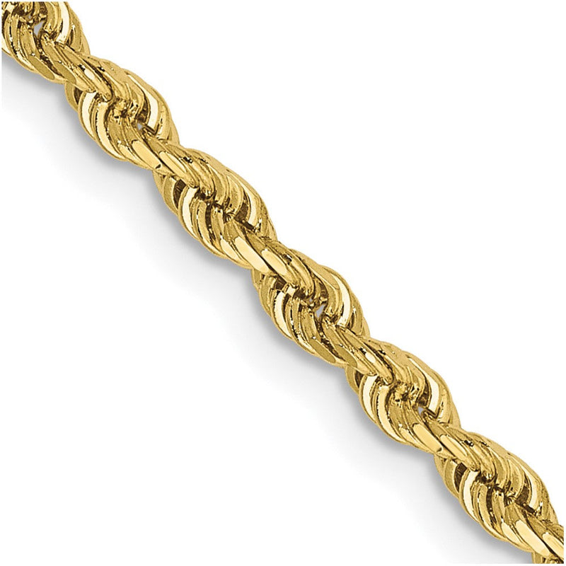 10K Gelbgold 2.75mm Diamantiert Vierfach Kordel Halskette