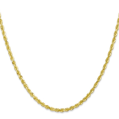 10K Gelbgold 3mm Diamantiert Vierfach Kordel Halskette
