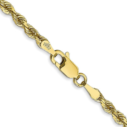 10K Gelbgold 3mm Diamantiert Vierfach Kordel Halskette