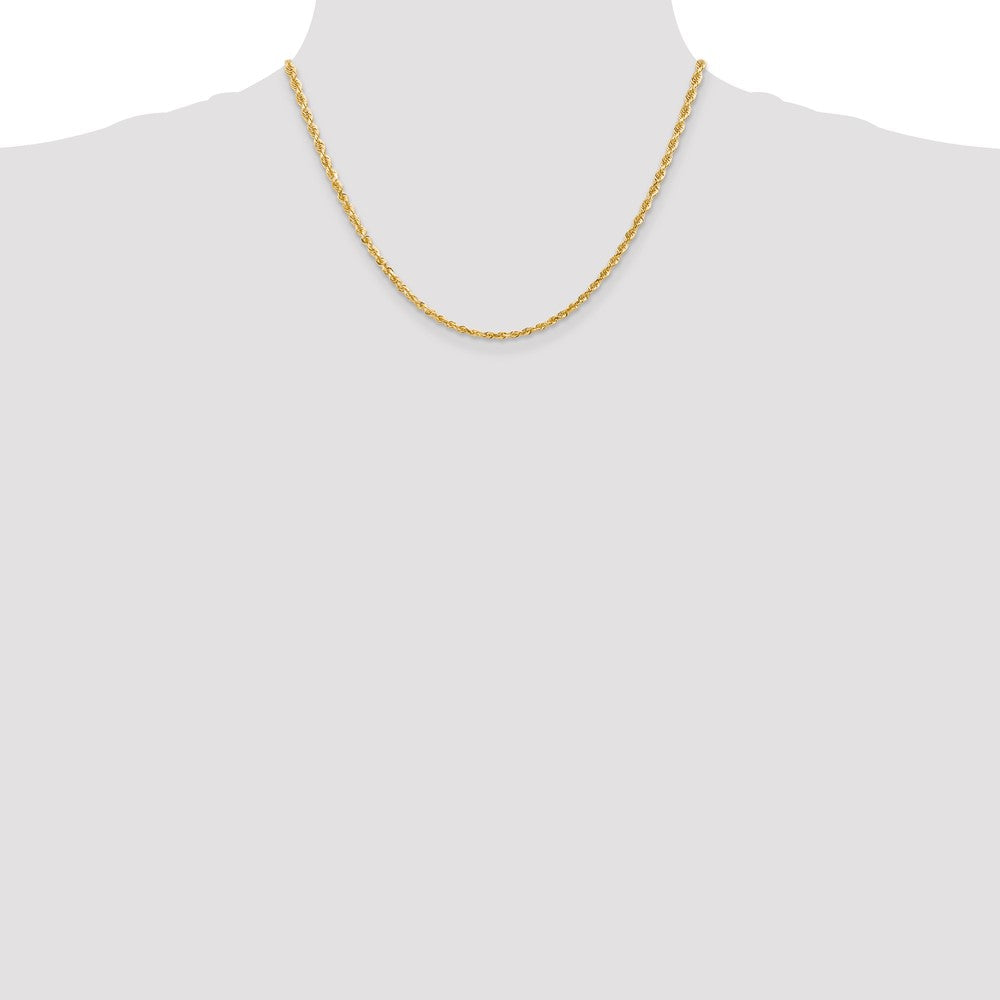 10K Gelbgold 3mm Diamantiert Vierfach Kordel Halskette