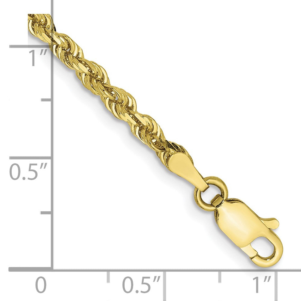 10K Gelbgold 3mm Diamantiert Vierfach Kordel Gliederarmband