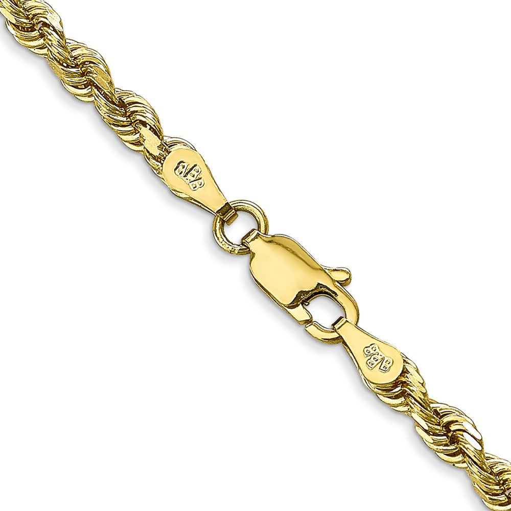 10K Gelbgold 3.35mm Diamantiert Vierfach Kordel Halskette