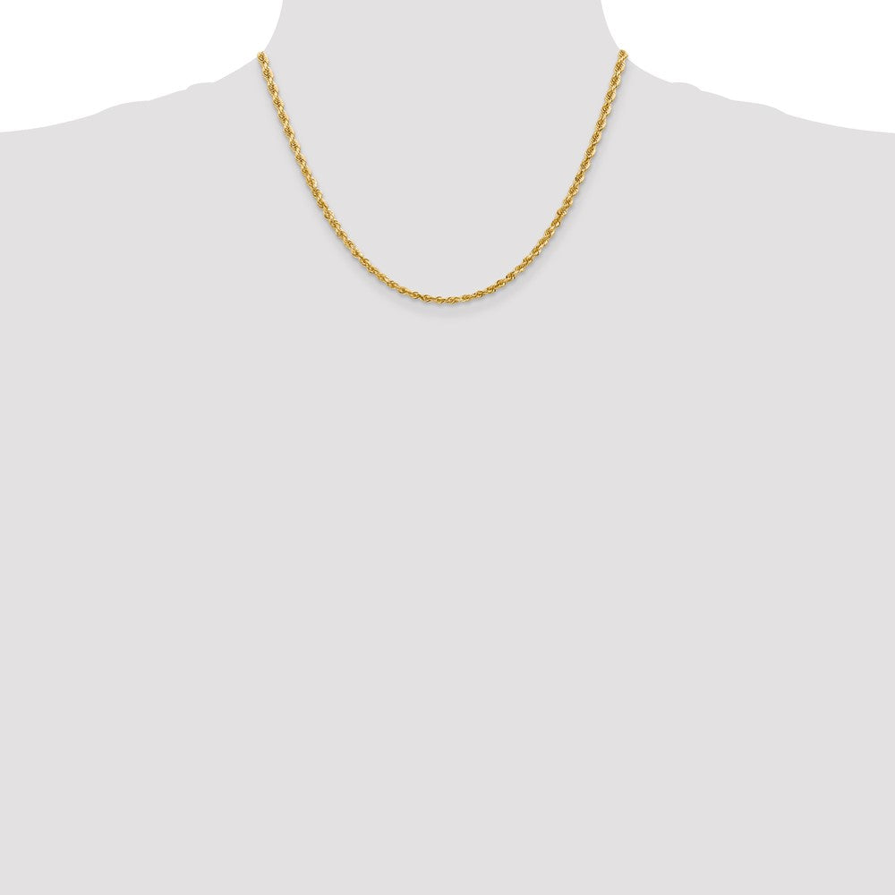 10K Gelbgold 3.35mm Diamantiert Vierfach Kordel Halskette