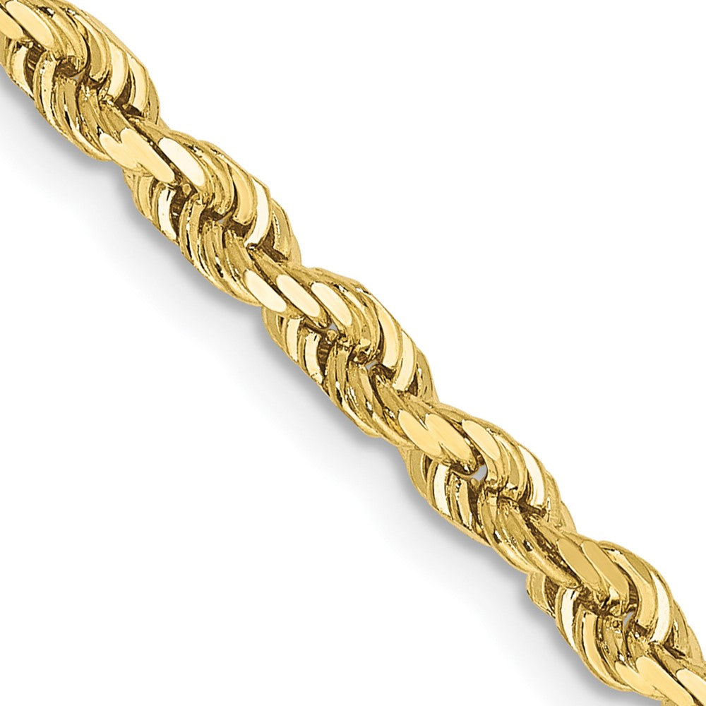 10K Gelbgold 3.35mm Diamantiert Vierfach Kordel Halskette
