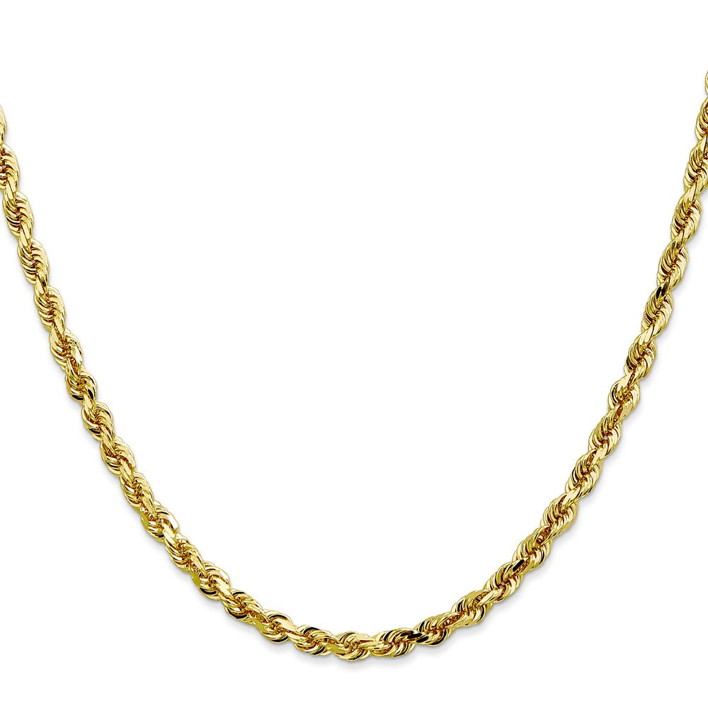 10K Gelbgold 4mm Diamantiert Vierfach Kordel Halskette