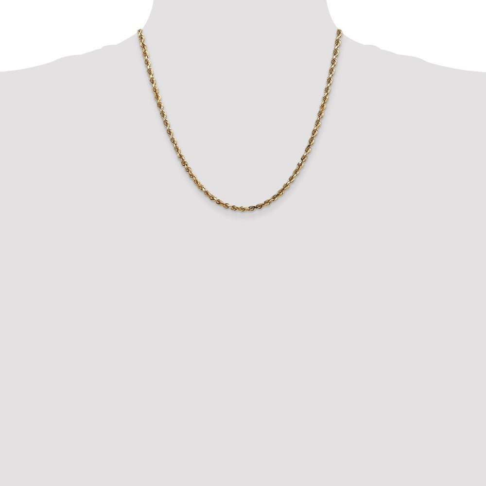 10K Gelbgold 4mm Diamantiert Vierfach Kordel Halskette