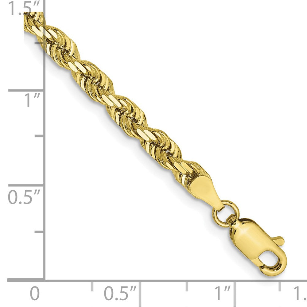 10K Gelbgold 4mm Diamantiert Vierfach Kordel Gliederarmband