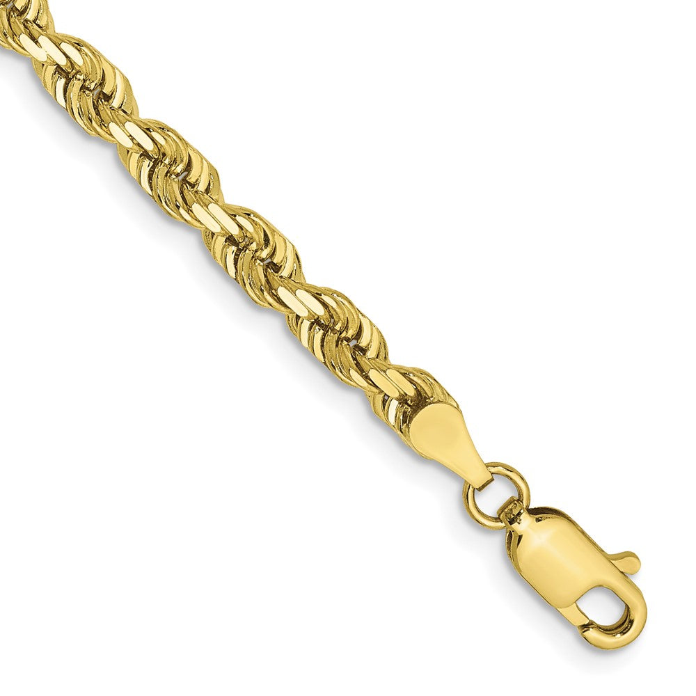 10K Gelbgold 4mm Diamantiert Vierfach Kordel Gliederarmband