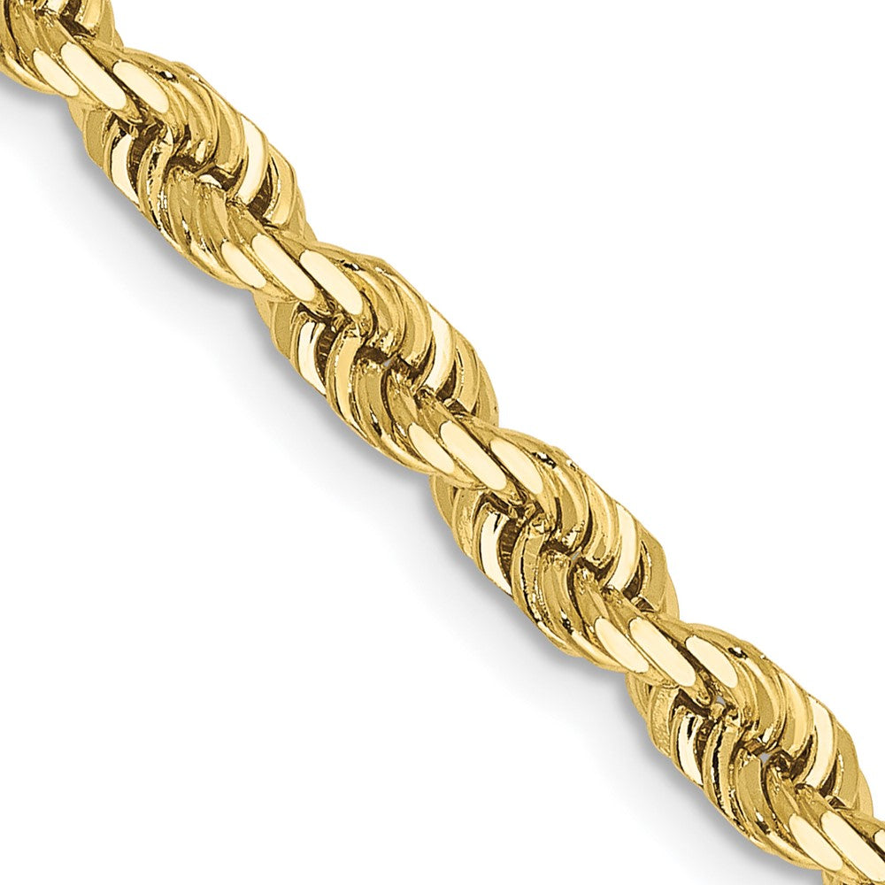 10K Gelbgold 4mm Diamantiert Vierfach Kordel Halskette