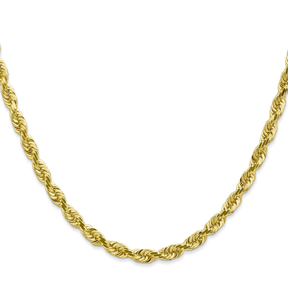 10K Gelbgold 4.5mm Diamantiert Vierfach Kordel Halskette