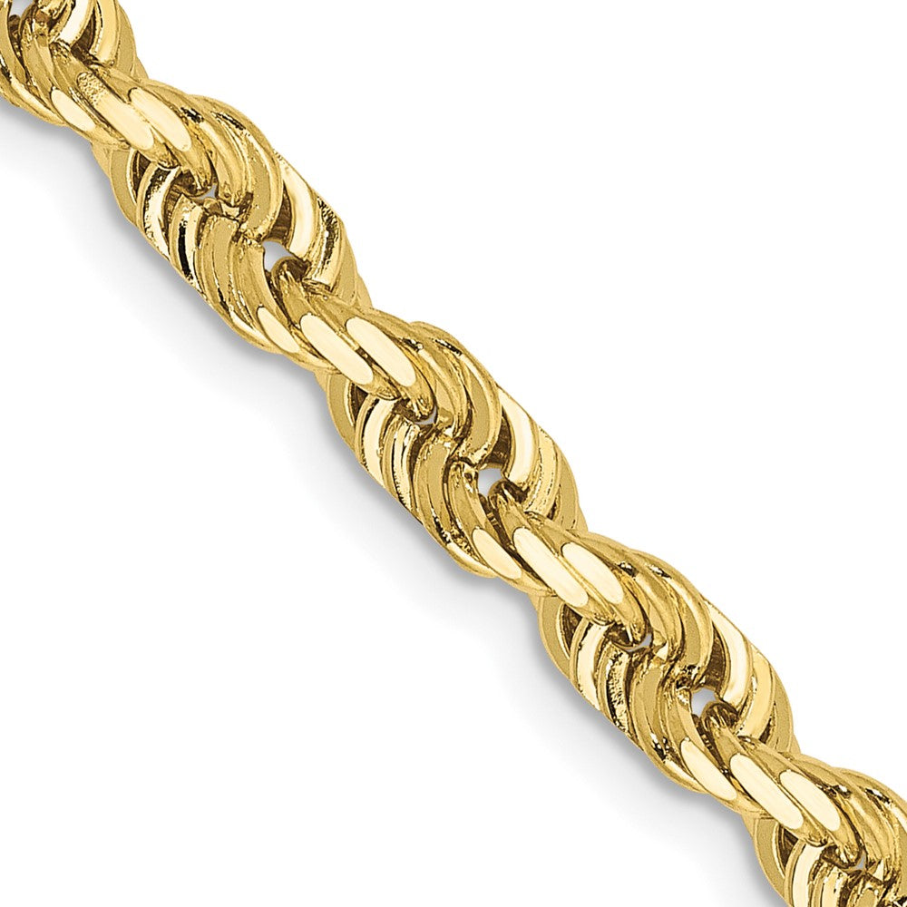 10K Gelbgold 4.5mm Diamantiert Vierfach Kordel Halskette