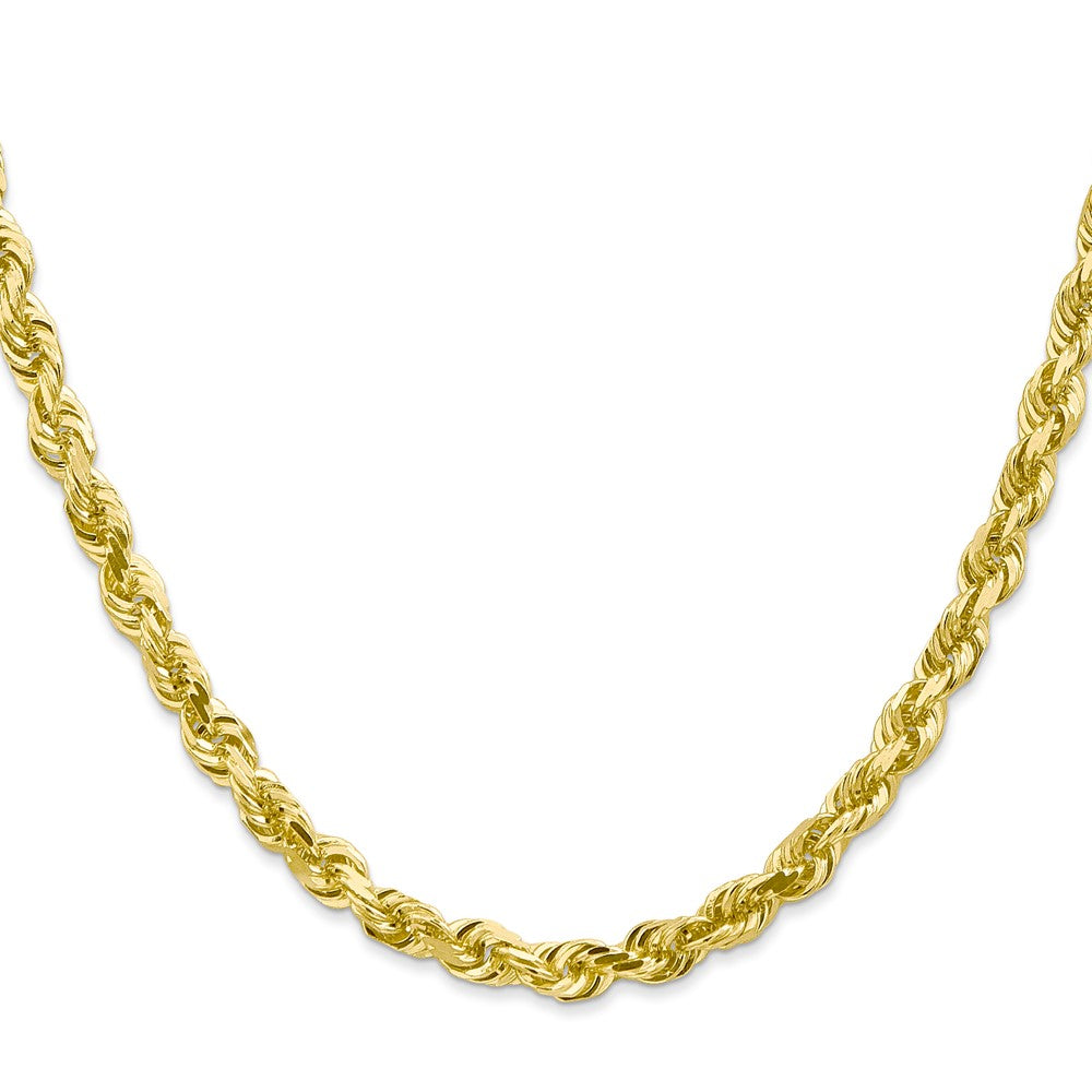 10K Gelbgold 5mm Diamantiert Vierfach Kordel Halskette