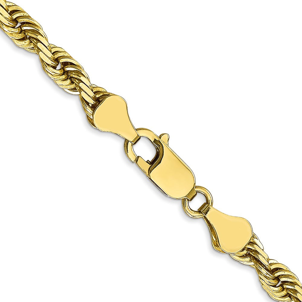 10K Gelbgold 5mm Diamantiert Vierfach Kordel Halskette