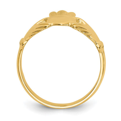 10K Gelbgold Poliert Claddagh Ring