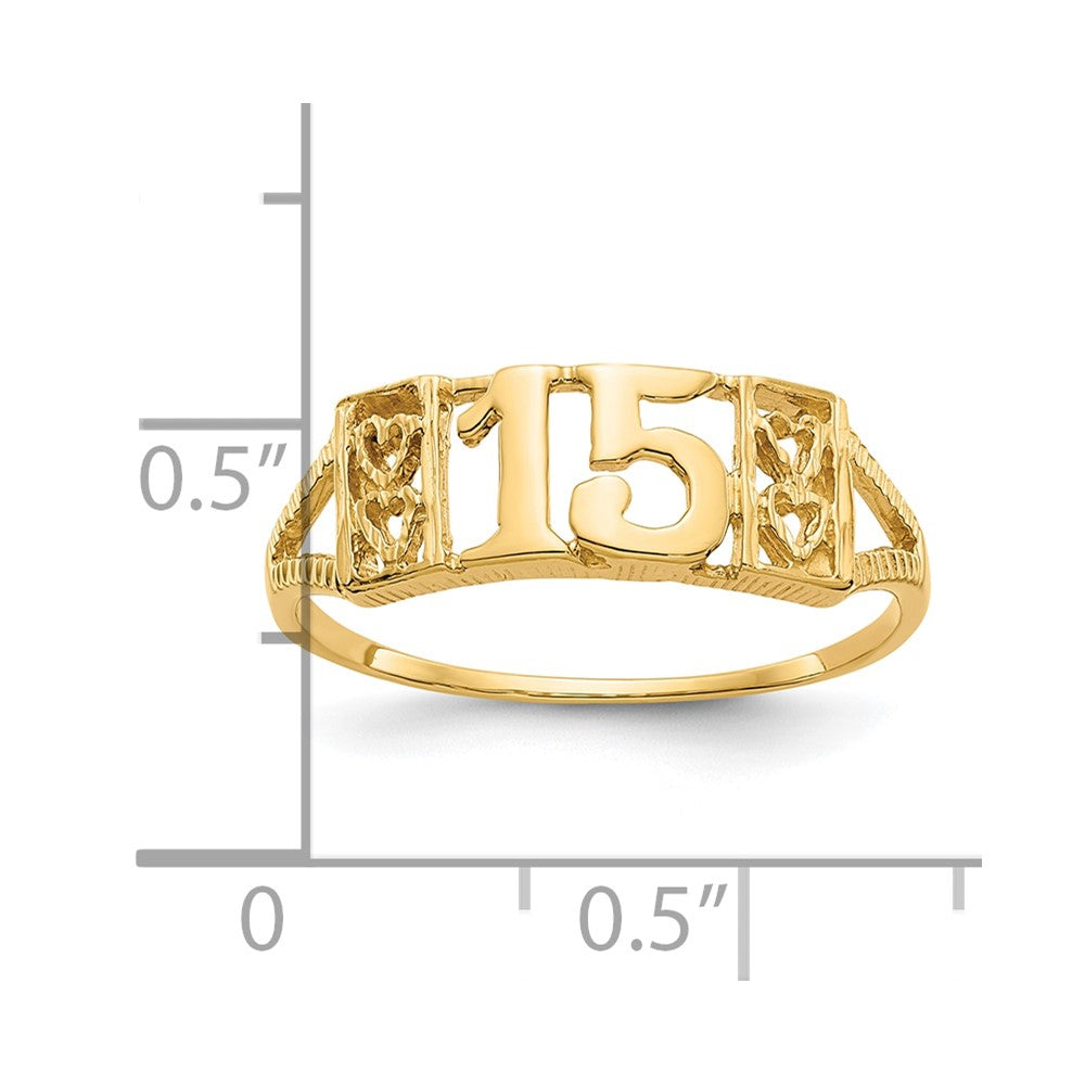 10K Gelbgold 15 Ring