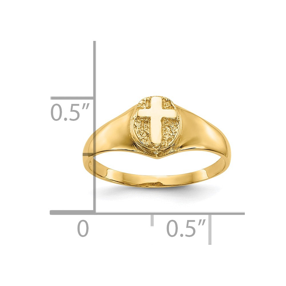 10K Gelbgold Childs Poliert Kreuz Ring