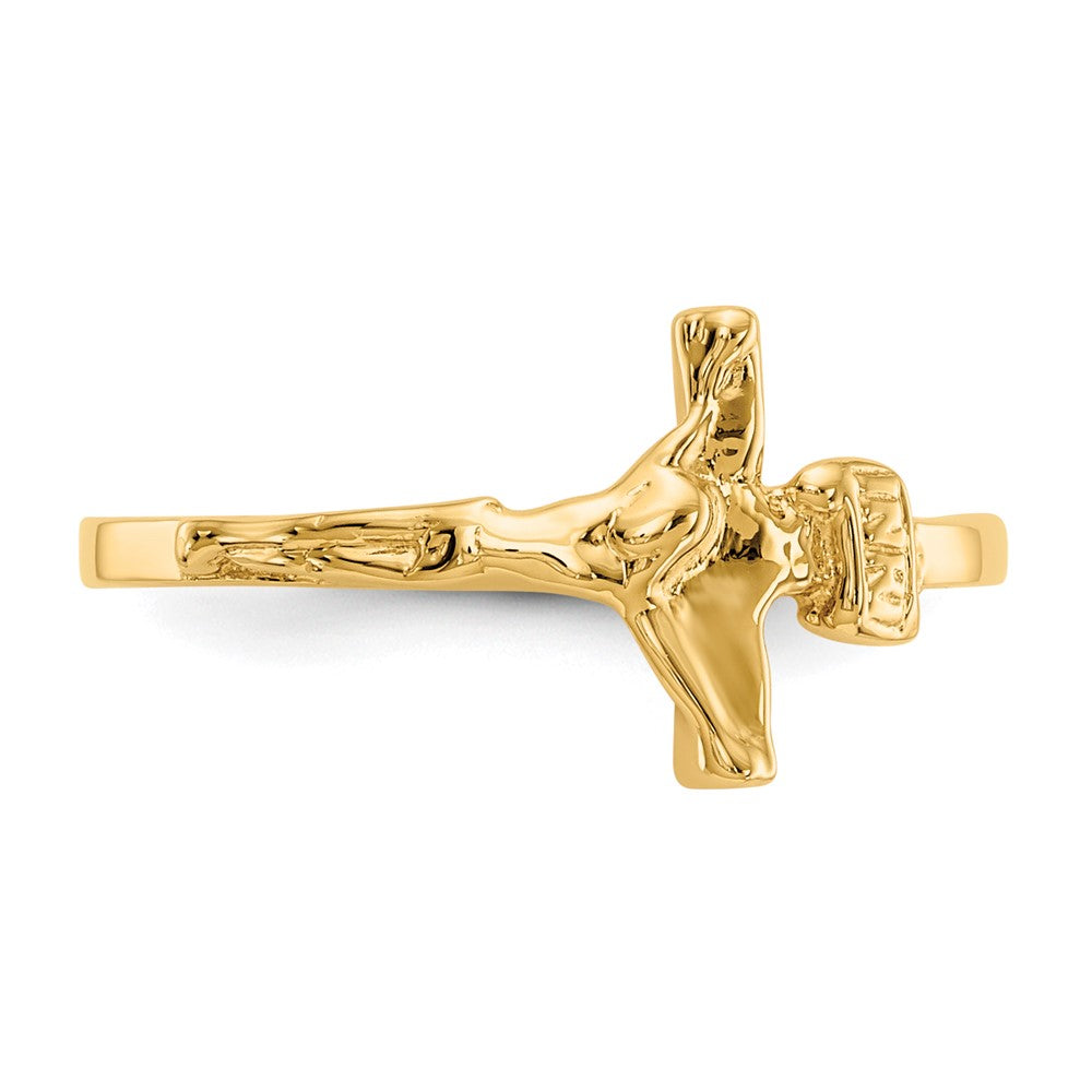 10K Gelbgold Childs Poliert Kruzifix Ring