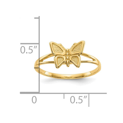 10K Gelbgold Kinder Schmetterling Ring