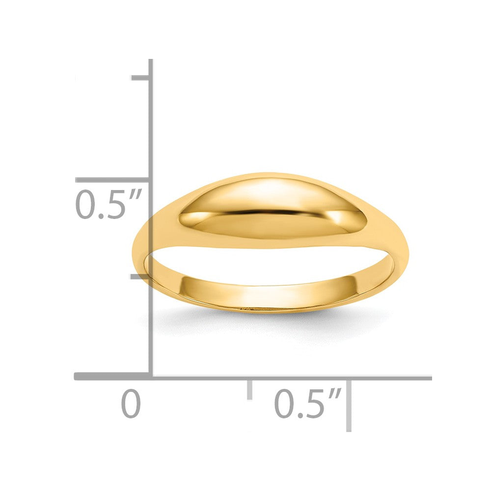10K Gelbgold Childs Poliert Kuppel Ring