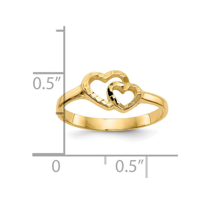 10K Gelbgold Kinder Herz Ring