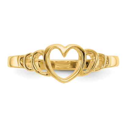 10K Gelbgold Kinder Herz Ring