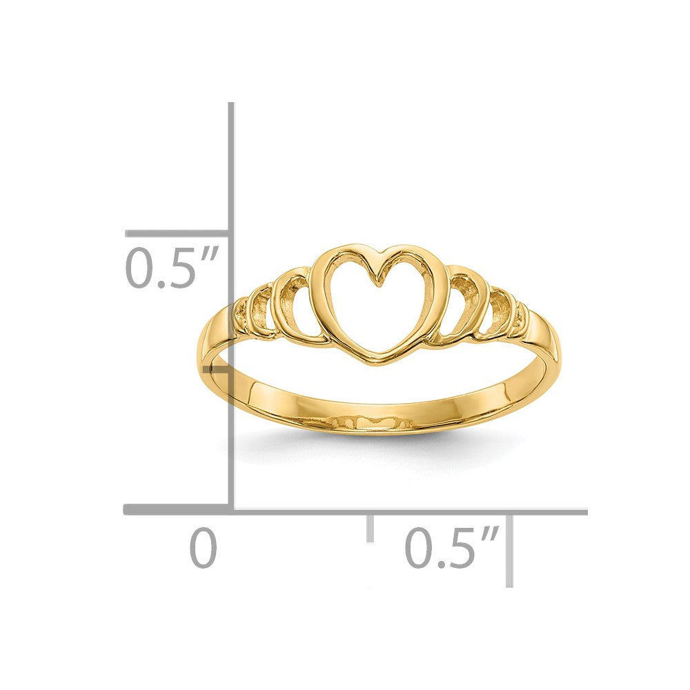 10K Gelbgold Kinder Herz Ring