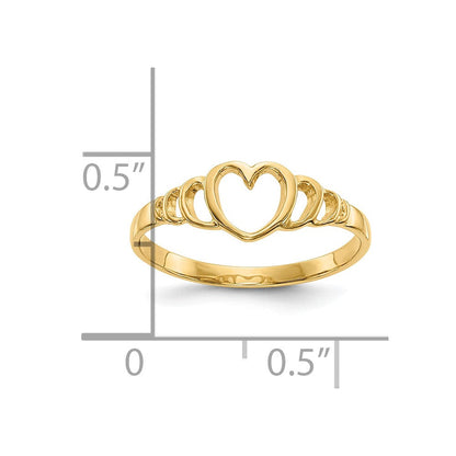 10K Gelbgold Kinder Herz Ring