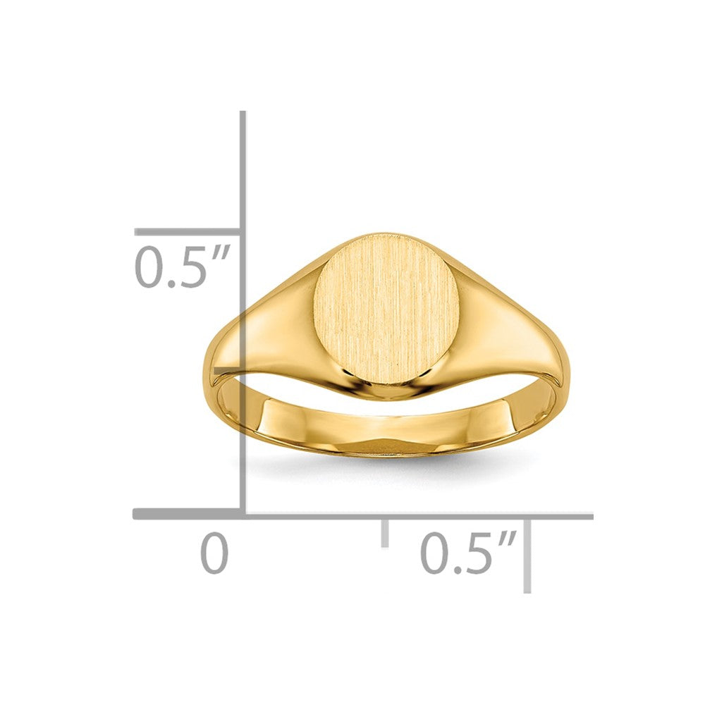 10K Gelbgold Childs Geschlossen Rückseite Siegel Ring