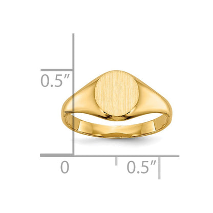 10K Gelbgold Childs Geschlossen Rückseite Siegel Ring