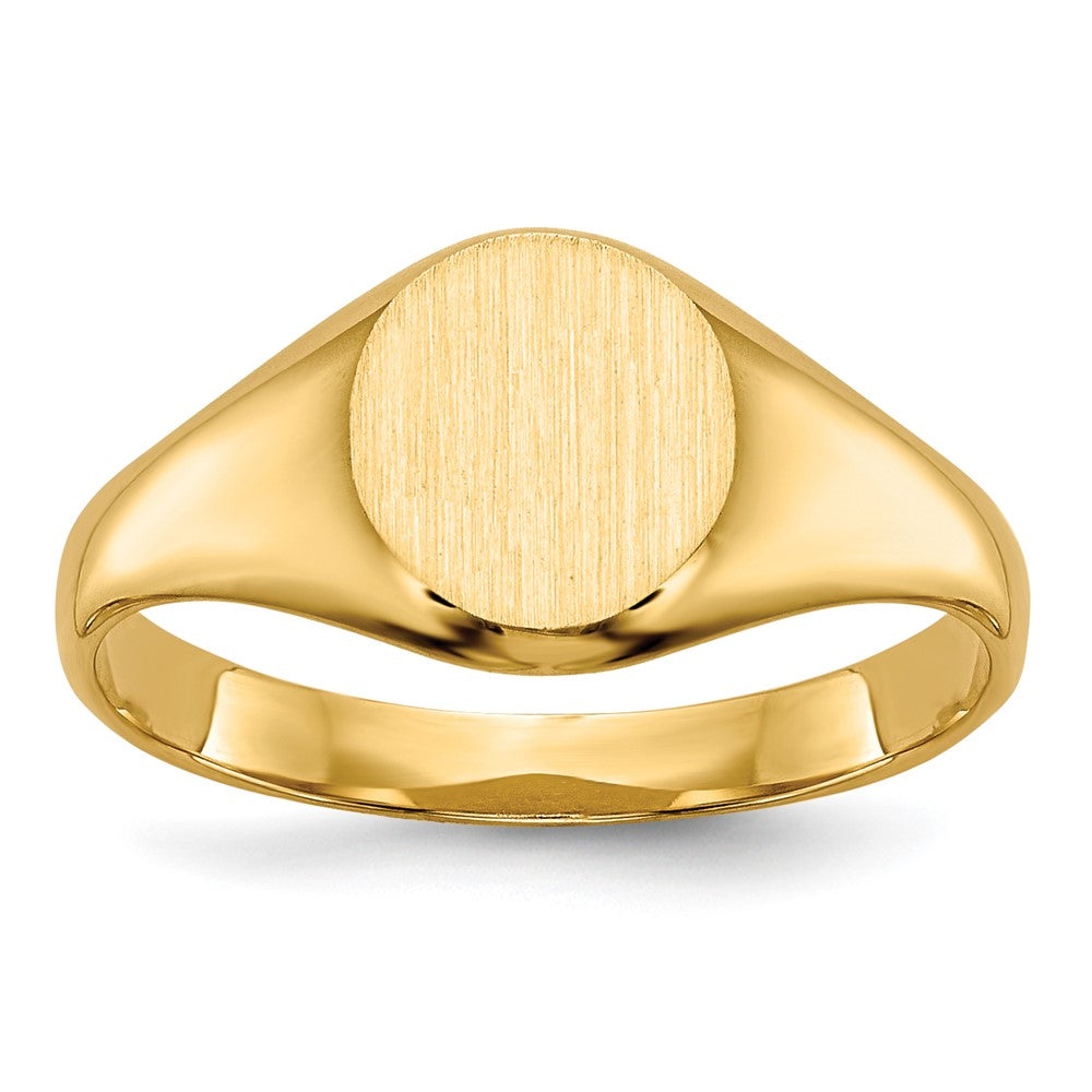 10K Gelbgold Childs Geschlossen Rückseite Siegel Ring